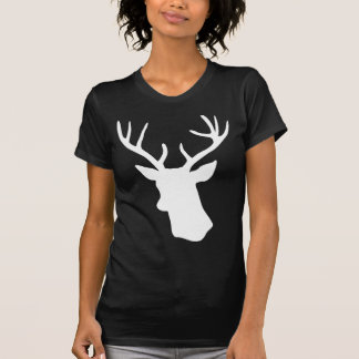 Camiseta Silhueta branca da cabeça dos cervos - t-shirt