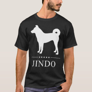 Camiseta Silhueta Branca de Cachorro Jindo