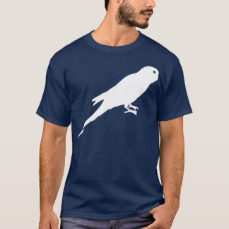 Camiseta Silhueta branca do pássaro do Parakeet