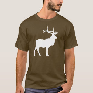 Camiseta Silhueta branca dos alces na obscuridade