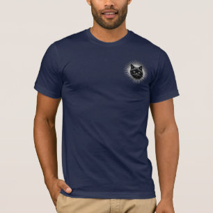 Camiseta silhueta cabeça de gato