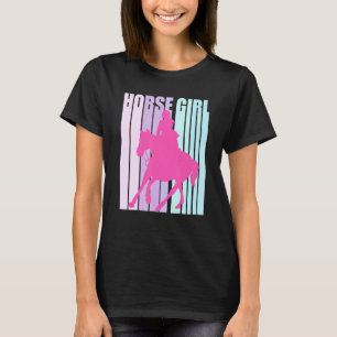 Camiseta Silhueta Cavaleiro Montando Cavalo Menina