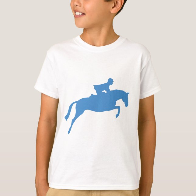 Camiseta Silhueta Cavalo Jumper (azul) (Frente)