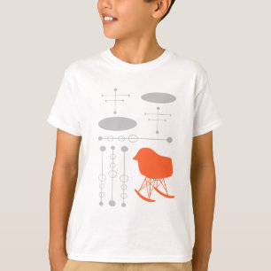 Camiseta Silhueta cinzenta da cadeira do teste padrão do