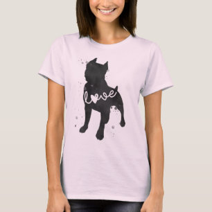 Camiseta Silhueta da aguarela do amor de Staffordshire