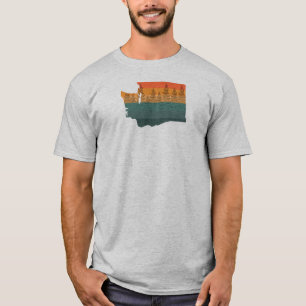 Camiseta Silhueta da árvore do estado de Washington