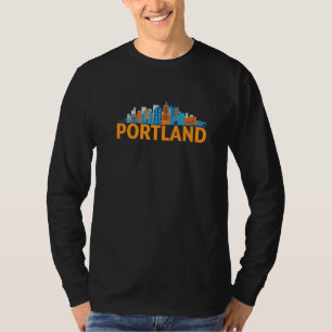 Camiseta Silhueta da Cidade de Portland Oregon EUA