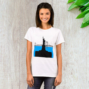 Camiseta Silhueta da Estátua da Liberdade Skyline de Nova Y