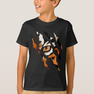 Camiseta Silhueta da Garra do Olho do Tigre sem Medo 