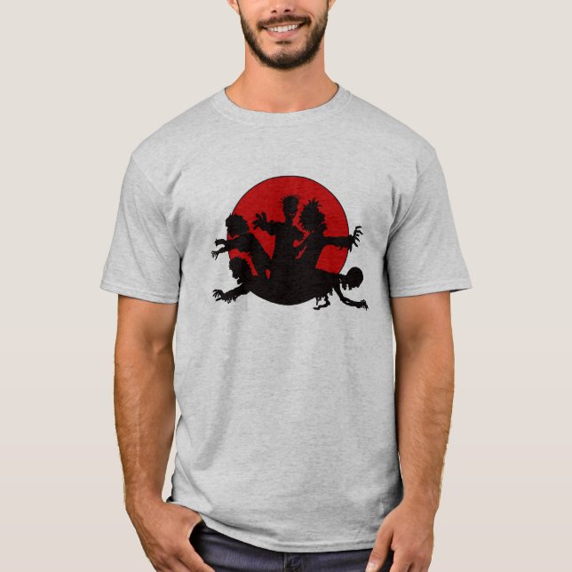 Camiseta Silhueta da horda do zombi (Frente)