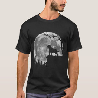 Camiseta Silhueta da Lua do Cão Labrador Retriever no Hallo