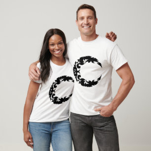 Camiseta Silhueta da Lua do Crescente Negro
