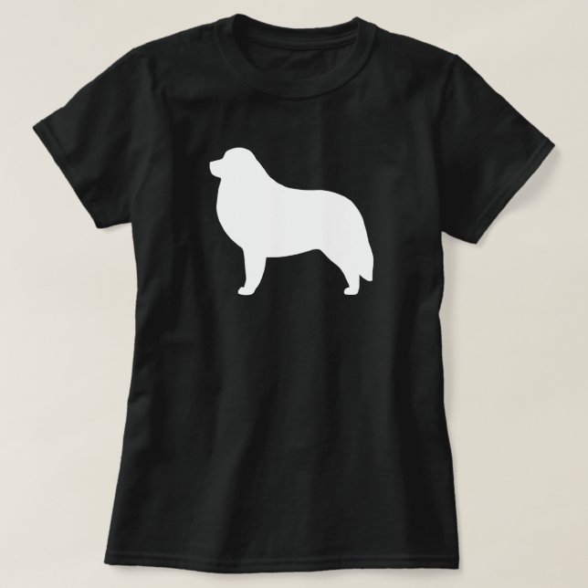 Camiseta Silhueta da raça do cão de grandes Pyrenees (Frente do Design)