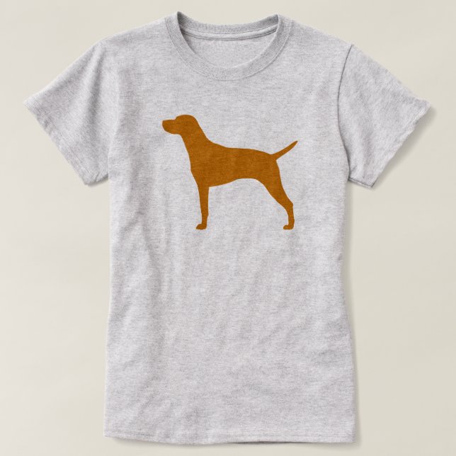 Camiseta Silhueta da raça do cão de Vizsla do Hungarian (Frente do Design)