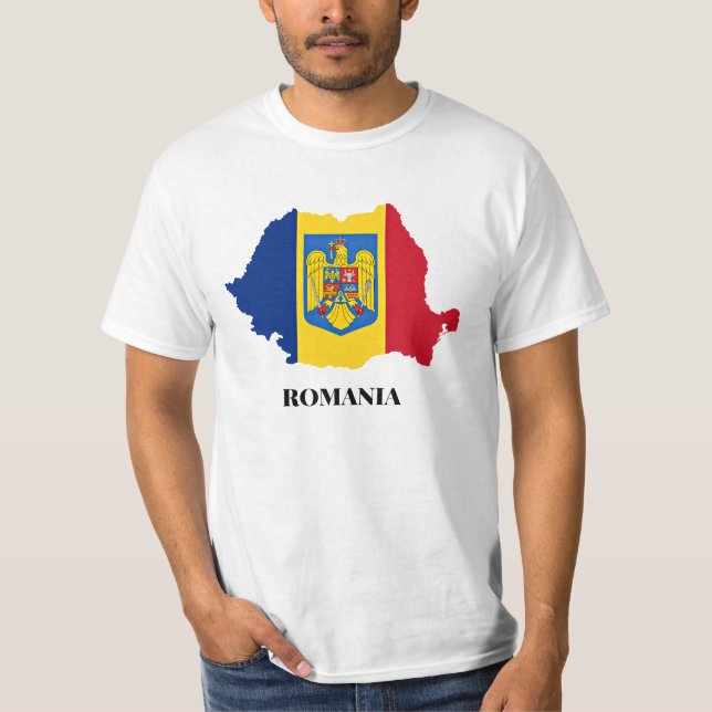 Camiseta silhueta da Romênia (Frente)