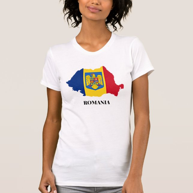 Camiseta silhueta da Romênia (Frente)