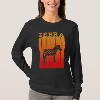 Camiseta Silhueta da Sombra da Zebra ao Pôr do Sol