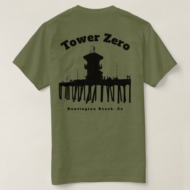 Camiseta Silhueta da Torre Zero (Homens)  (Verso do Design)