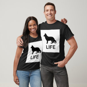 Camiseta silhueta da vida do pastor alemão