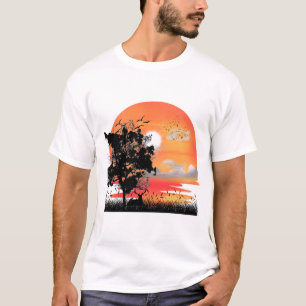 Camiseta Silhueta da Vida Selvagem na Hora Dourada