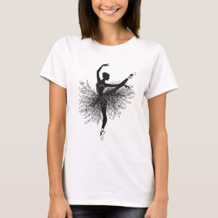 Camiseta Silhueta Dança Bailarina   Camiseta Balle