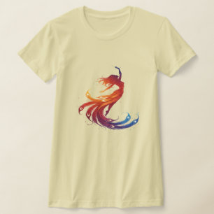 Camiseta Silhueta dançante colorida - Cores d'água vibrante