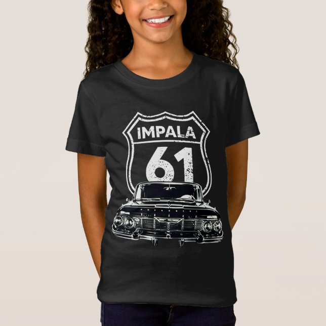 Camiseta Silhueta de 1961 Chevy Impala Front Grill (Frente)