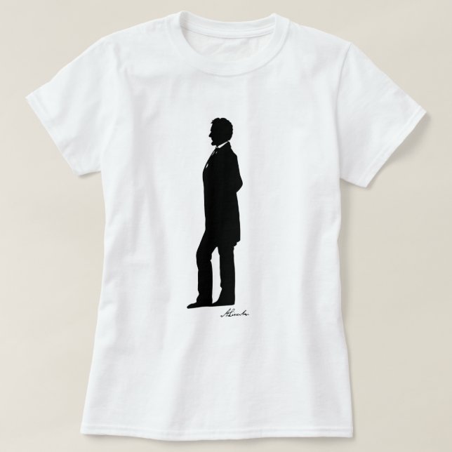 Camiseta Silhueta de Abraham Lincoln (Frente do Design)