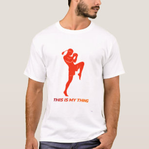 Camiseta Silhueta de Ação de Muay Thai no Estilo de Vida