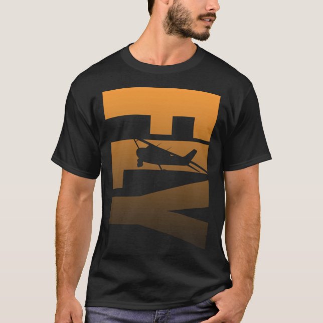 Camiseta Silhueta de aeronaves FLY (Frente)