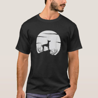Camiseta Silhueta de Amante de Cachorro com Lua Cênica e Na