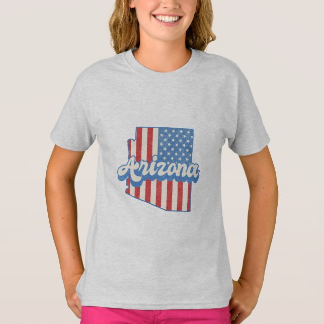 Camiseta Silhueta de Arizona de Estrelas e Stripes (Frente)