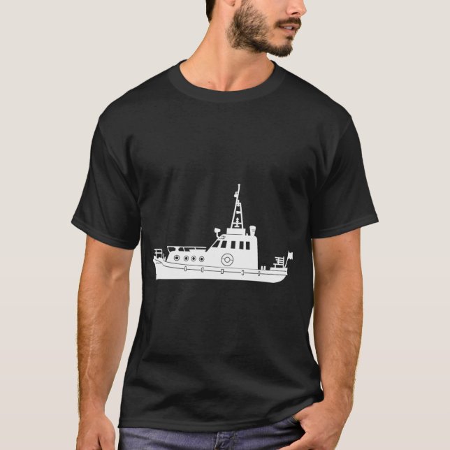 Camiseta Silhueta de Arrasto de Pesca (Frente)
