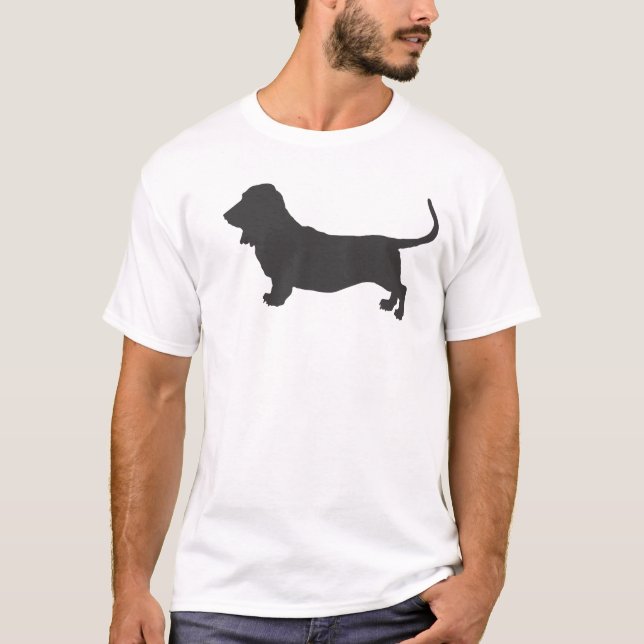 Camiseta Silhueta de Basset Hound (Frente)