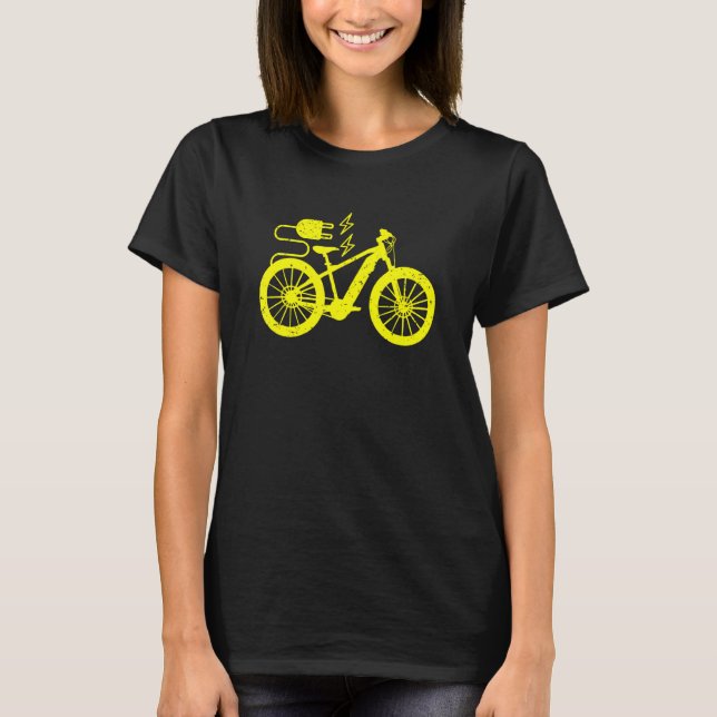 Camiseta Silhueta De Bicicleta Elétrica E Bike Ebike (Frente)