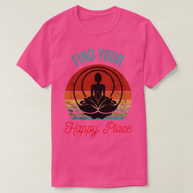 Camiseta Silhueta de Buda no Flor Lotus Encontre seu Zen (Frente do Design)