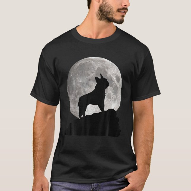 Camiseta Silhueta De Bulldog Francês Givendo Na Frente Da L (Frente)