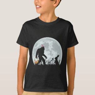 Camiseta Silhueta de Bunny Bigfoot da Páscoa Engraçada Meni