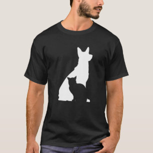 Camiseta Silhueta de Cachorro e Gato Dono de Cachorro Gato