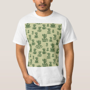 Camiseta Silhueta de cacto sucessivo em copos e potes T-Sh