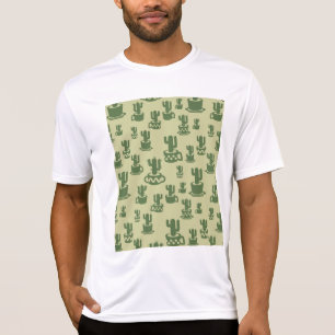 Camiseta Silhueta de cacto sucessivo em copos e potes T-Sh