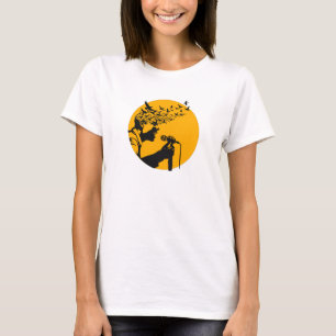 Camiseta Silhueta de Cantor com Pássaros