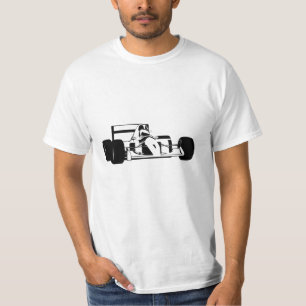 Camiseta Silhueta de carro de corrida preto e branco
