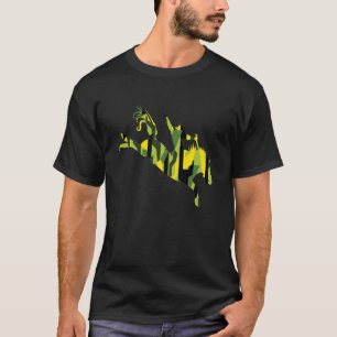 Camiseta Silhueta de Cavaleiro de Rodeio Camuflado Cavalo E