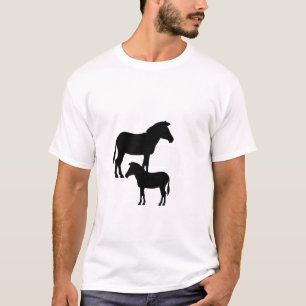 Camiseta Silhueta de Cavalo Ecoado com Camadas de Sombra