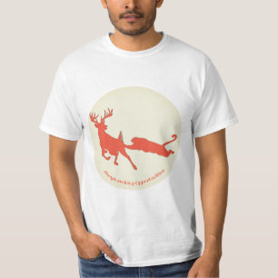 Camiseta Silhueta de cervo e leão de montanha