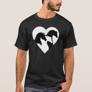Camiseta Silhueta De Coração De Cavalo Para Grap Equestre D