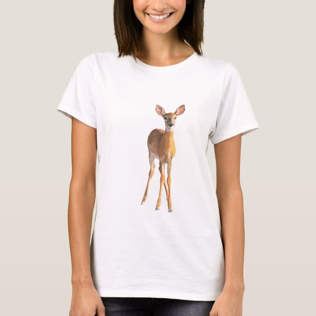 Camiseta Silhueta de Corça Suave (Frente)