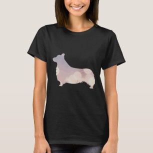 Camiseta Silhueta De Corgi Com Luzes Rosa E Lavanda