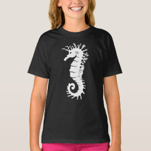 Camiseta Silhueta de Criatura Marítima - Cavalos-marinhos